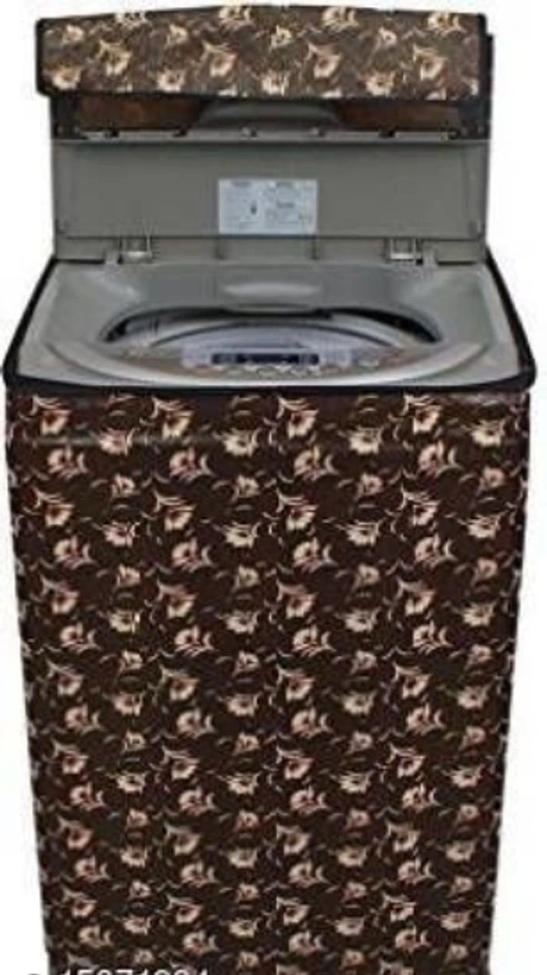 DREAM CURE Portable Washing Machine Brown Color Printed PVC Cover,Top Load Waher Dryer Cover Water Proof , Full Automatic /Wheel Washing Machine Cover For 6 Kg Cover - 6 Kg, PVC, Cover, Pack of 1